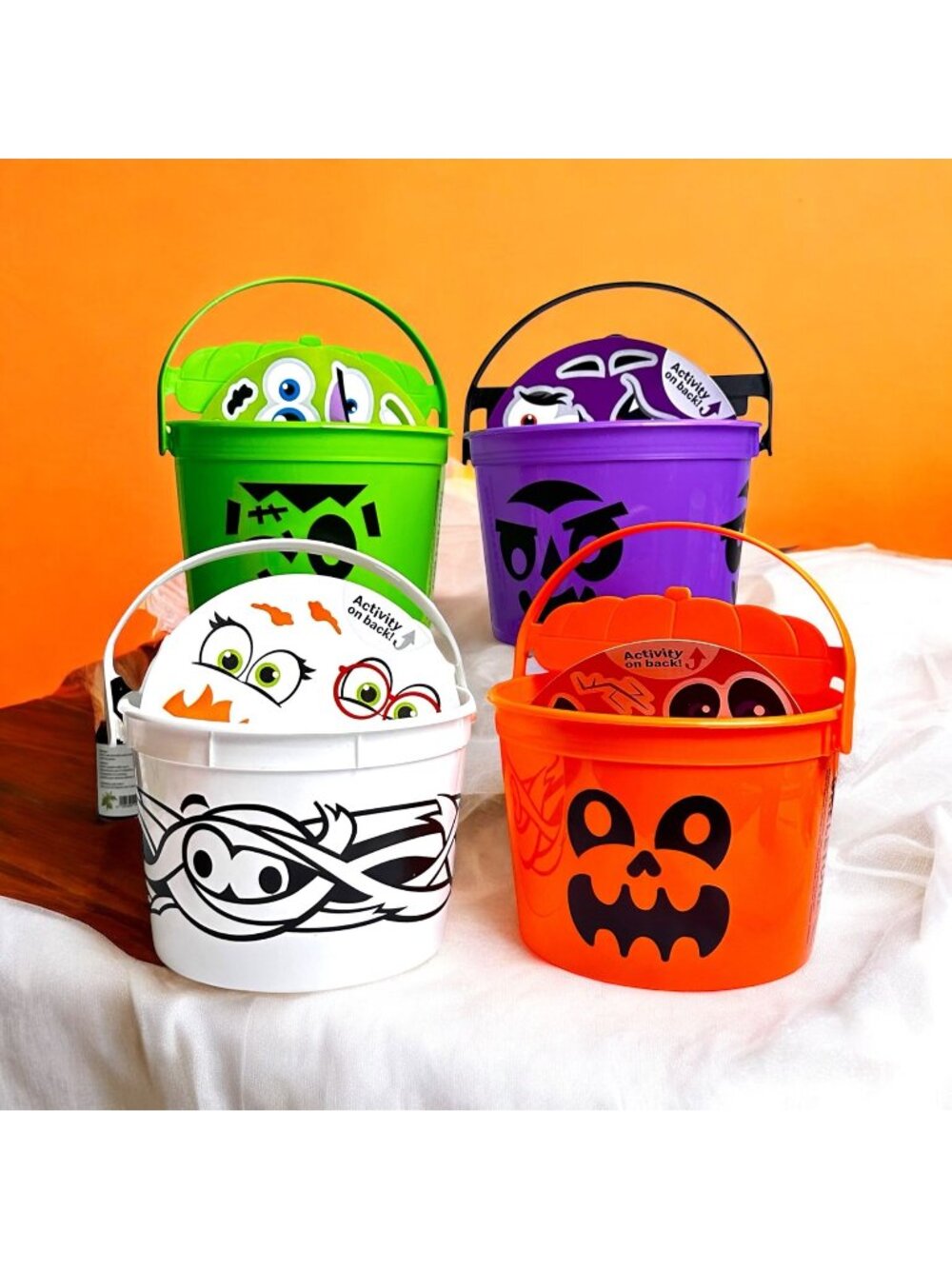 McDonalds 2023 Boo Buckets Complete Set of 4 Fun Spooky Trick-or-Treat Complete